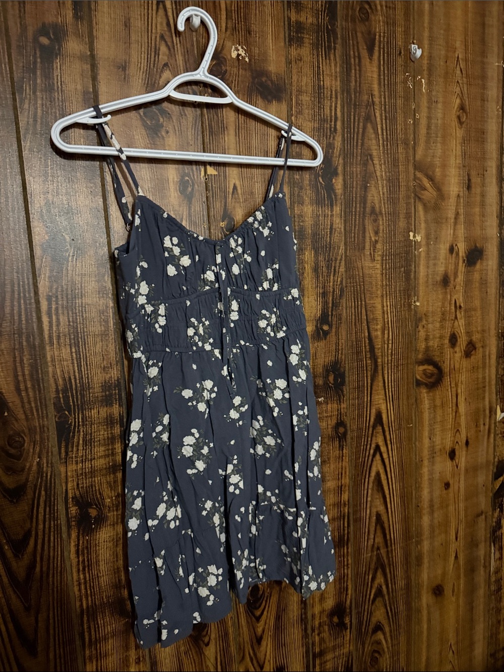 Holister Navy Blue Floral Spaghetti Strap Sundress